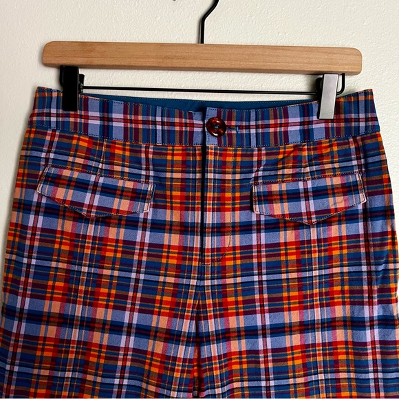 ANTHROPOLOGIE Mauve Flared Plaid Pants Size 6 - Picture 5 of 15